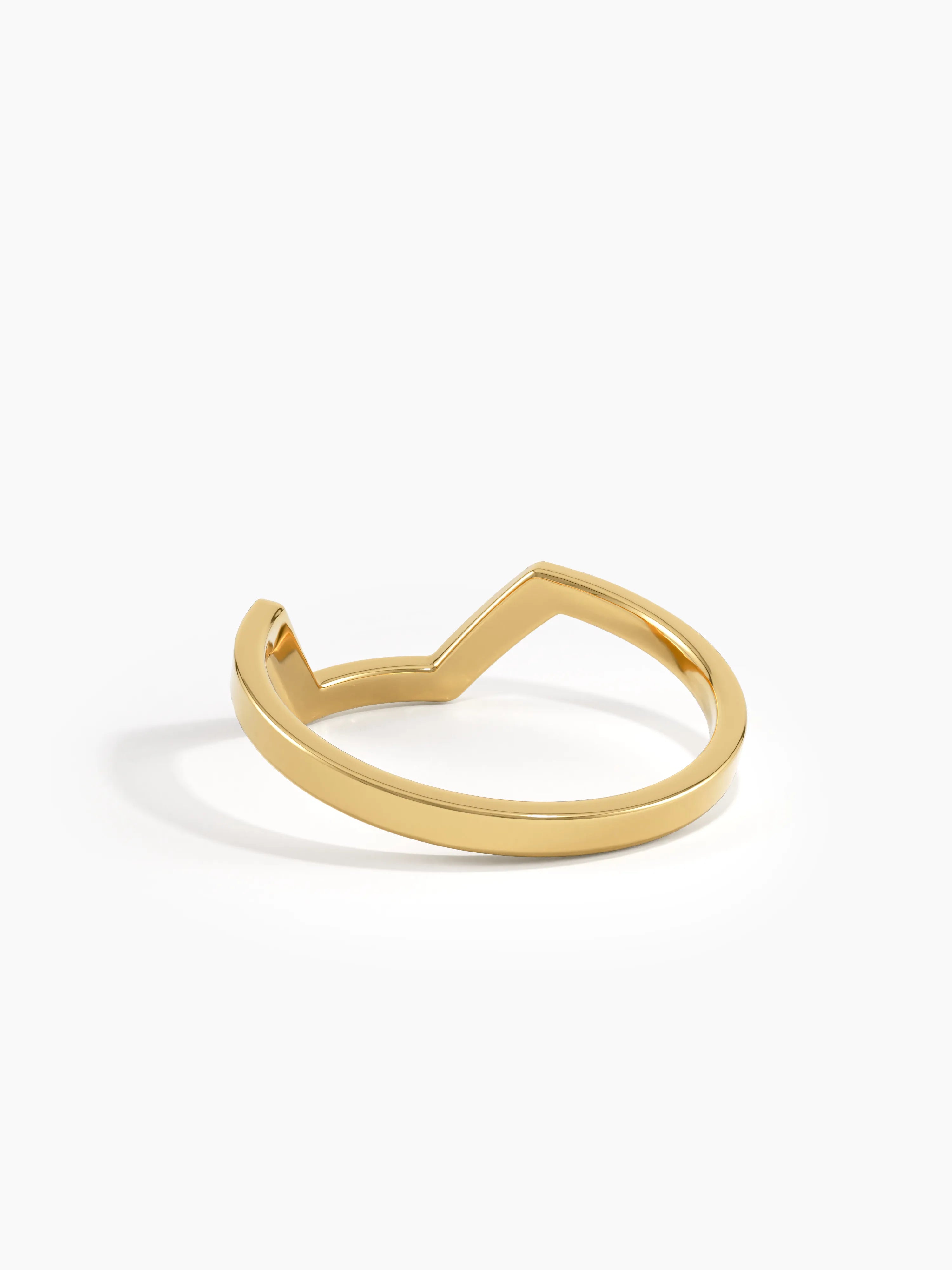 Pave Hexagon Curve Ring, solid gold ring, view 8 | DiaFifth