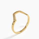 Pave Hexagon Curve Ring, solid gold ring, view 5 | DiaFifth