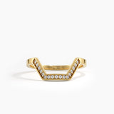 Pave Hexagon Curve Ring, solid gold ring | DiaFifth