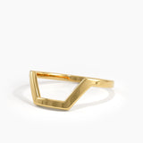 Hexagon Curve Ring, solid gold ring, view 5 | DiaFifth