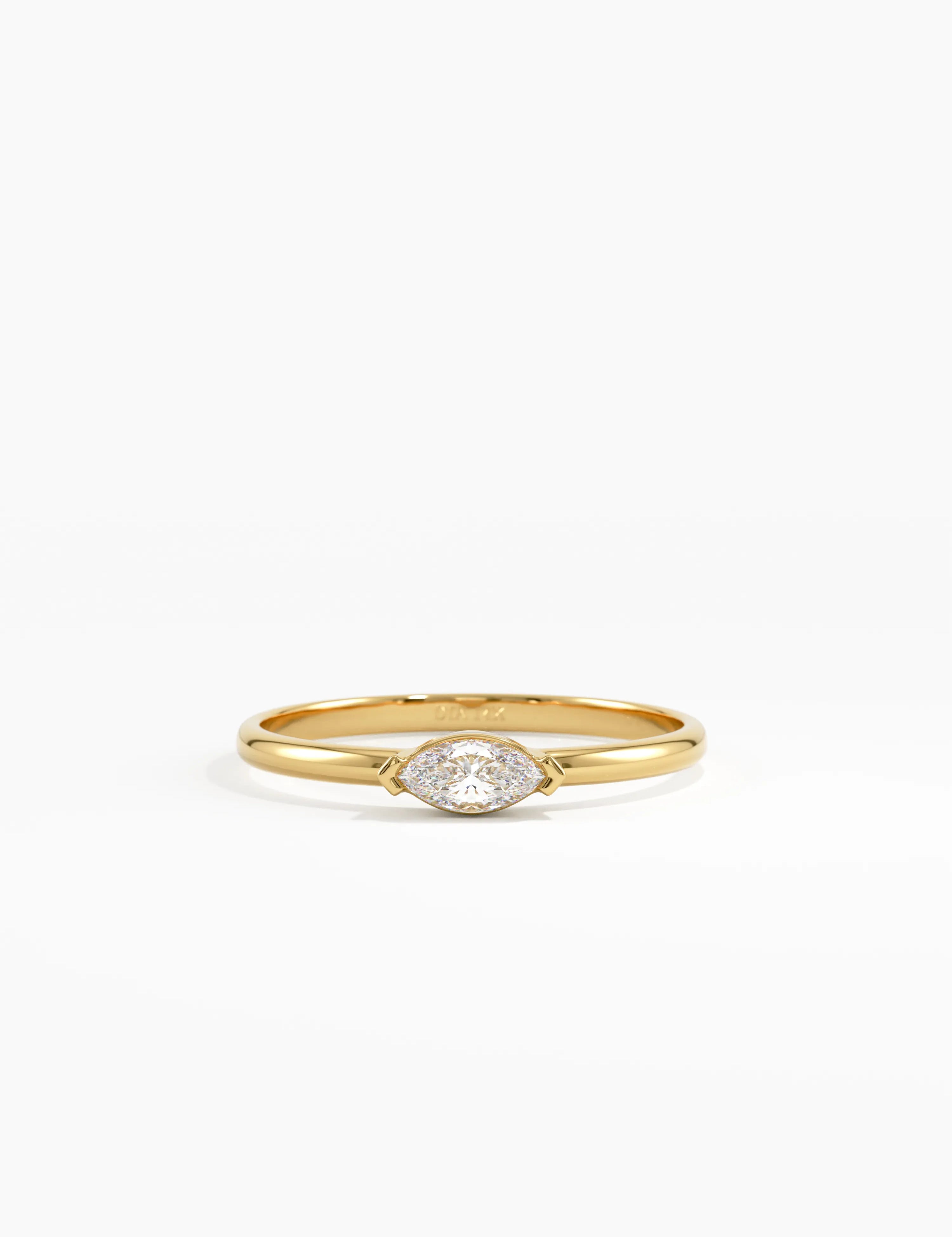 Marquise Promise Ring, solid gold ring | DiaFifth