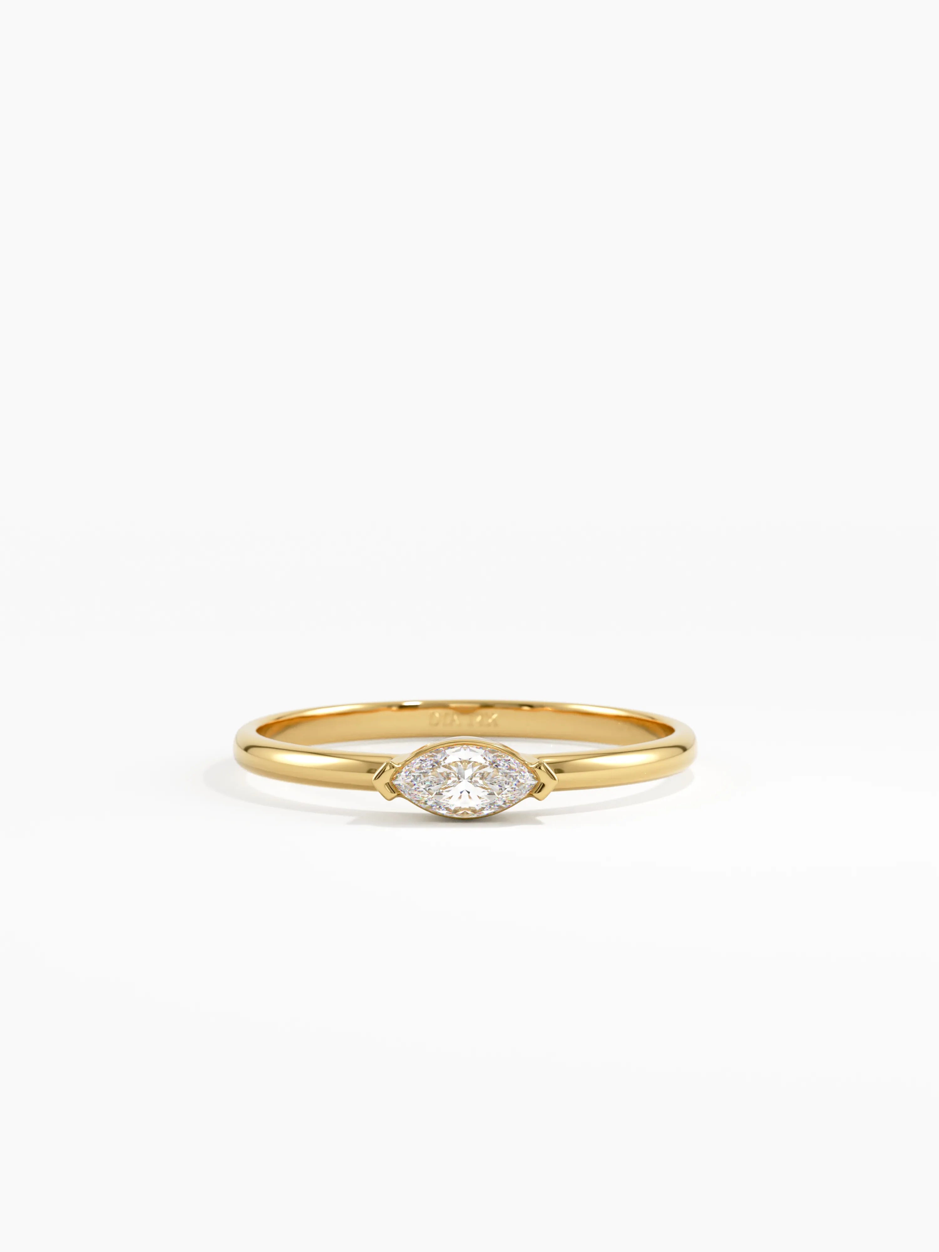 Marquise Promise Ring, solid gold ring | DiaFifth