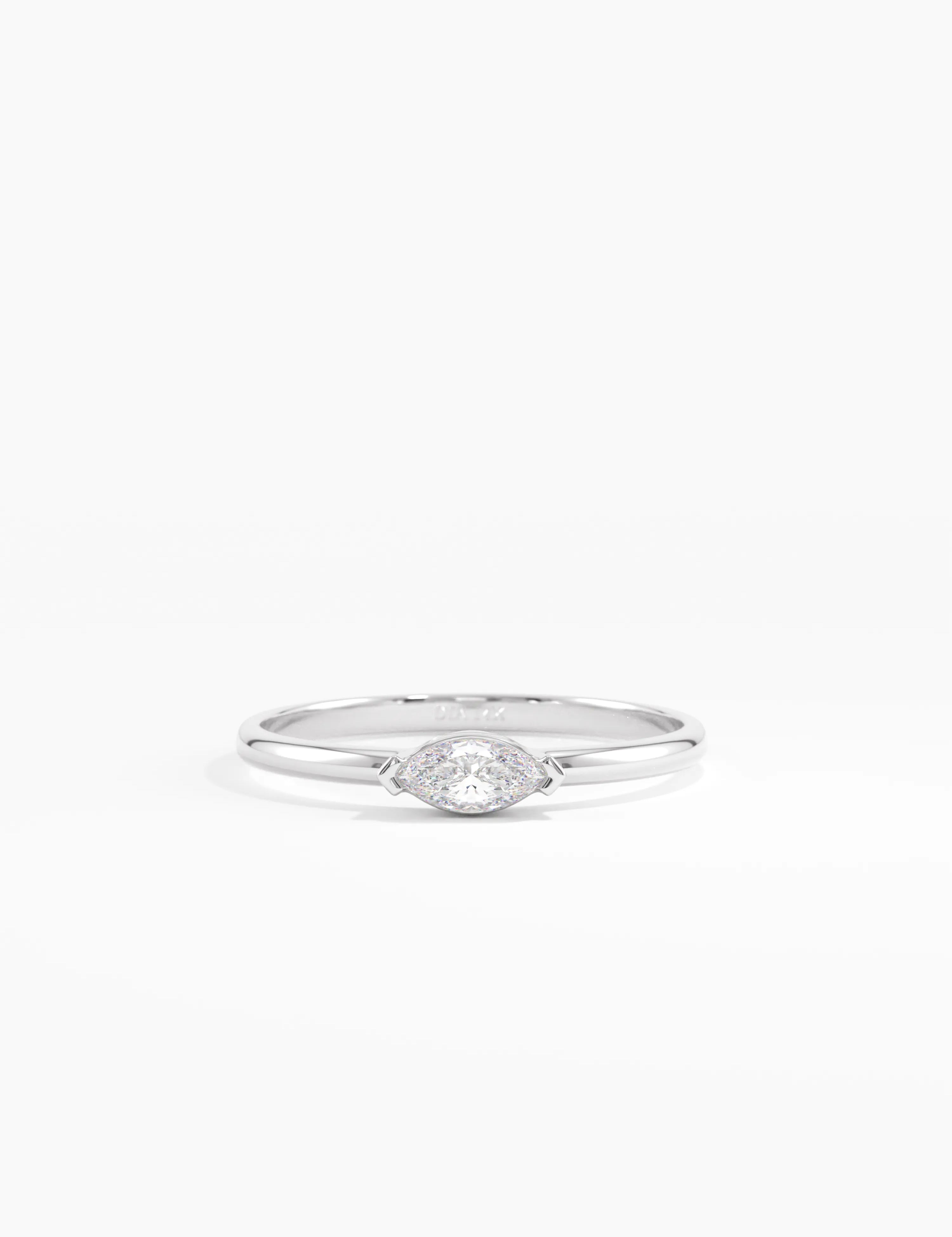 Marquise Promise Ring, solid gold ring, view 7 | DiaFifth