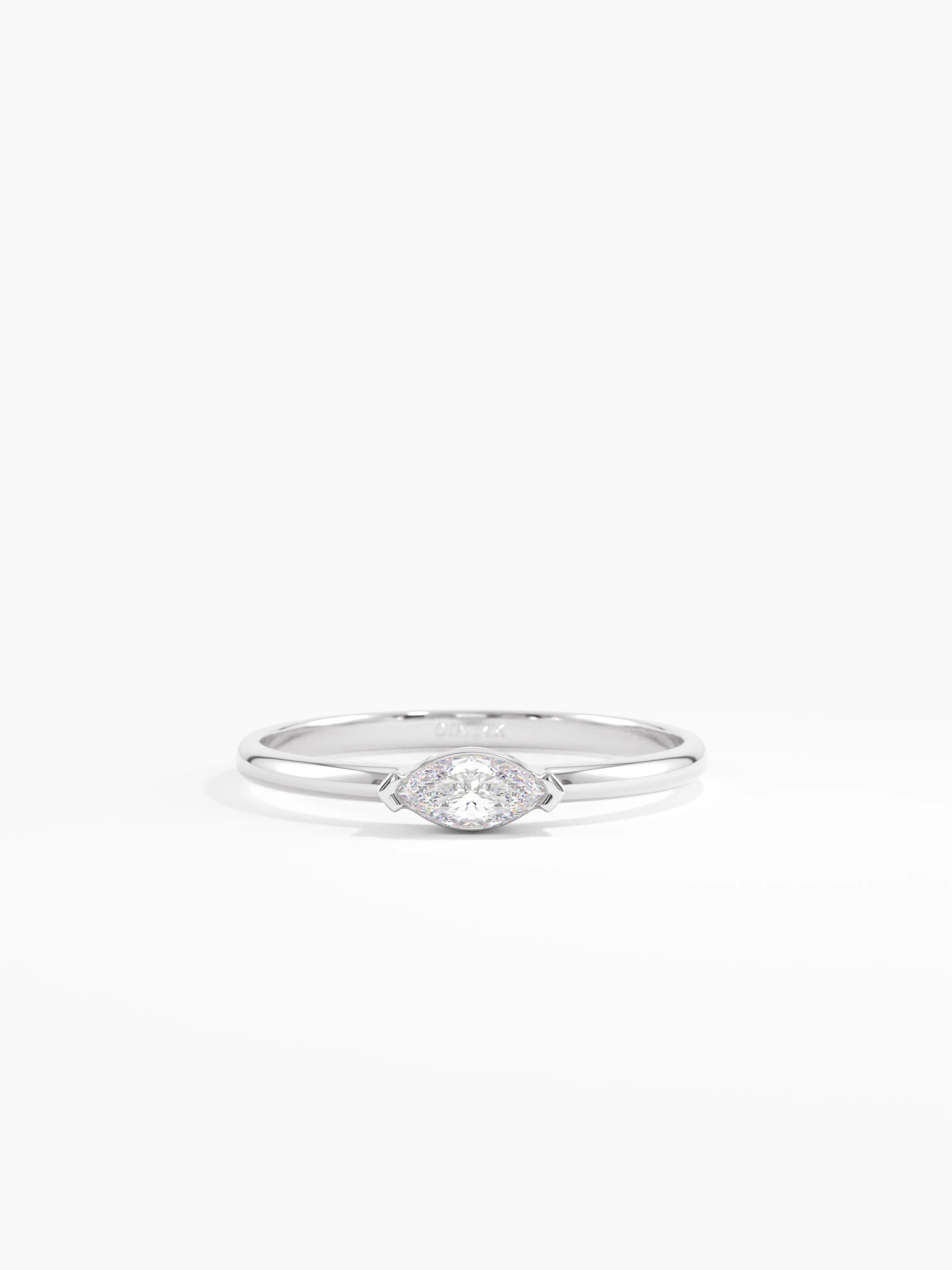 Marquise Promise Ring, solid gold ring, view 7 | DiaFifth