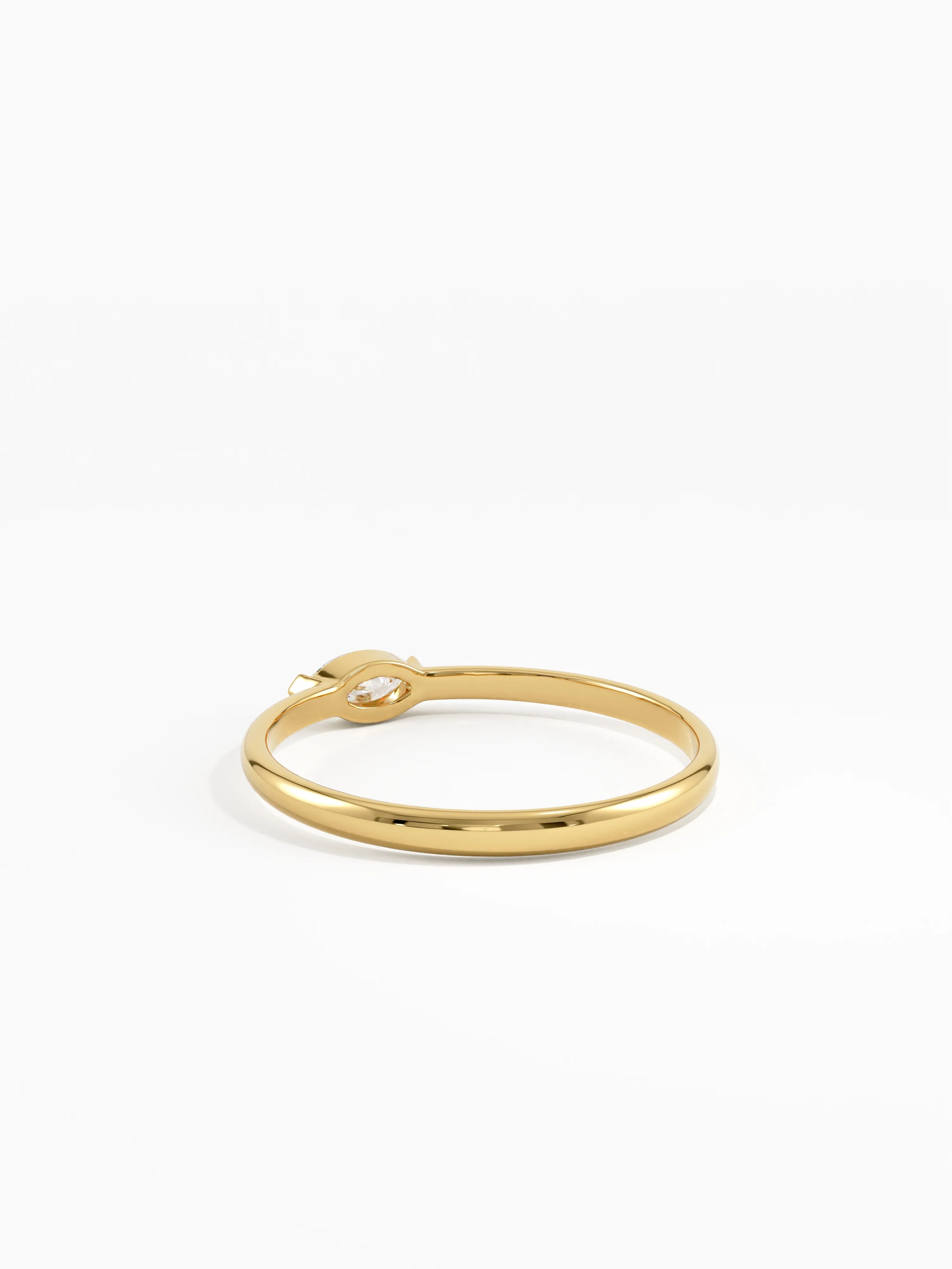 Marquise Promise Ring, solid gold ring, view 4 | DiaFifth