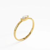 Marquise Promise Ring, solid gold ring, view 5 | DiaFifth