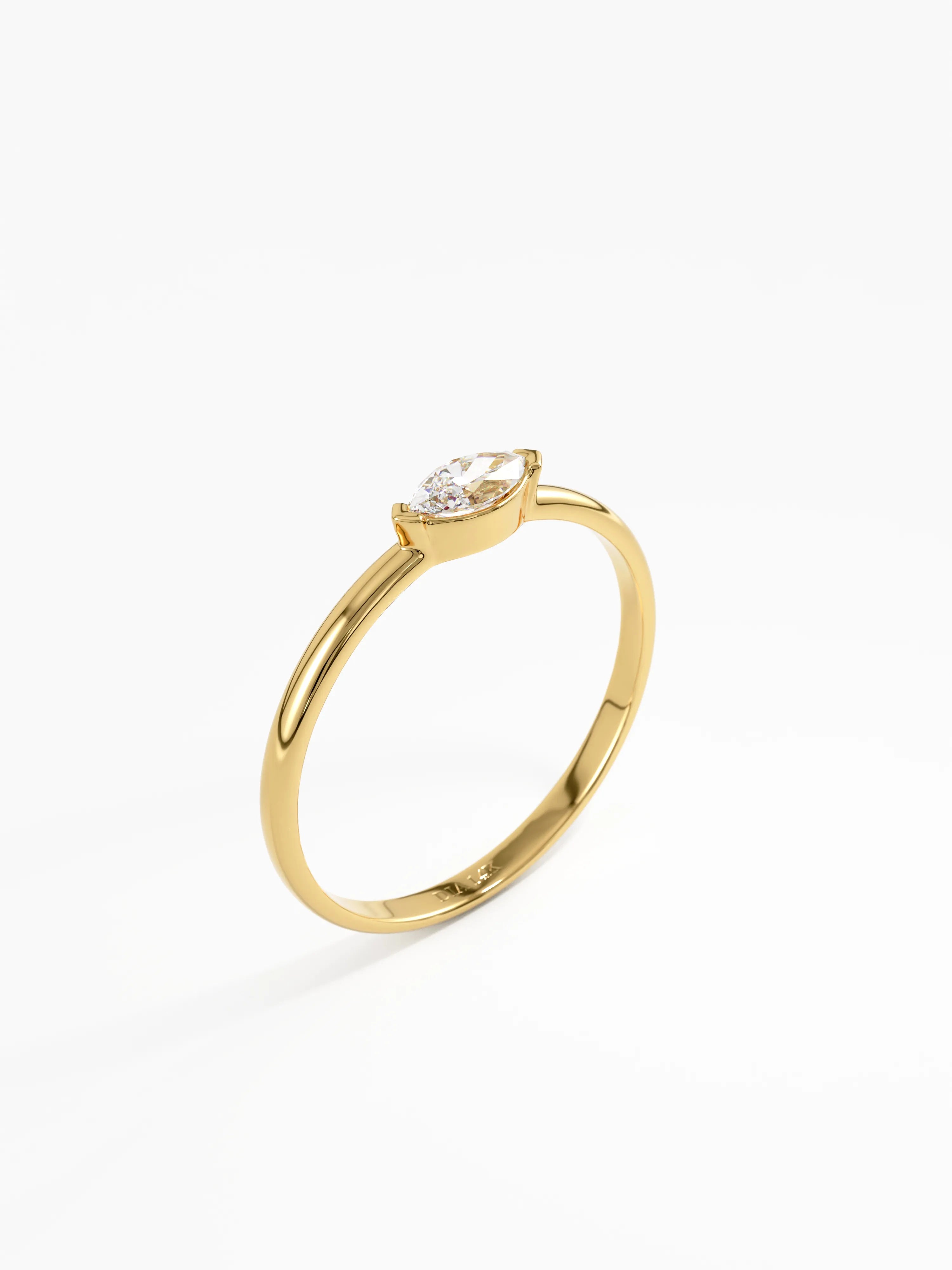 Marquise Promise Ring, solid gold ring, view 5 | DiaFifth