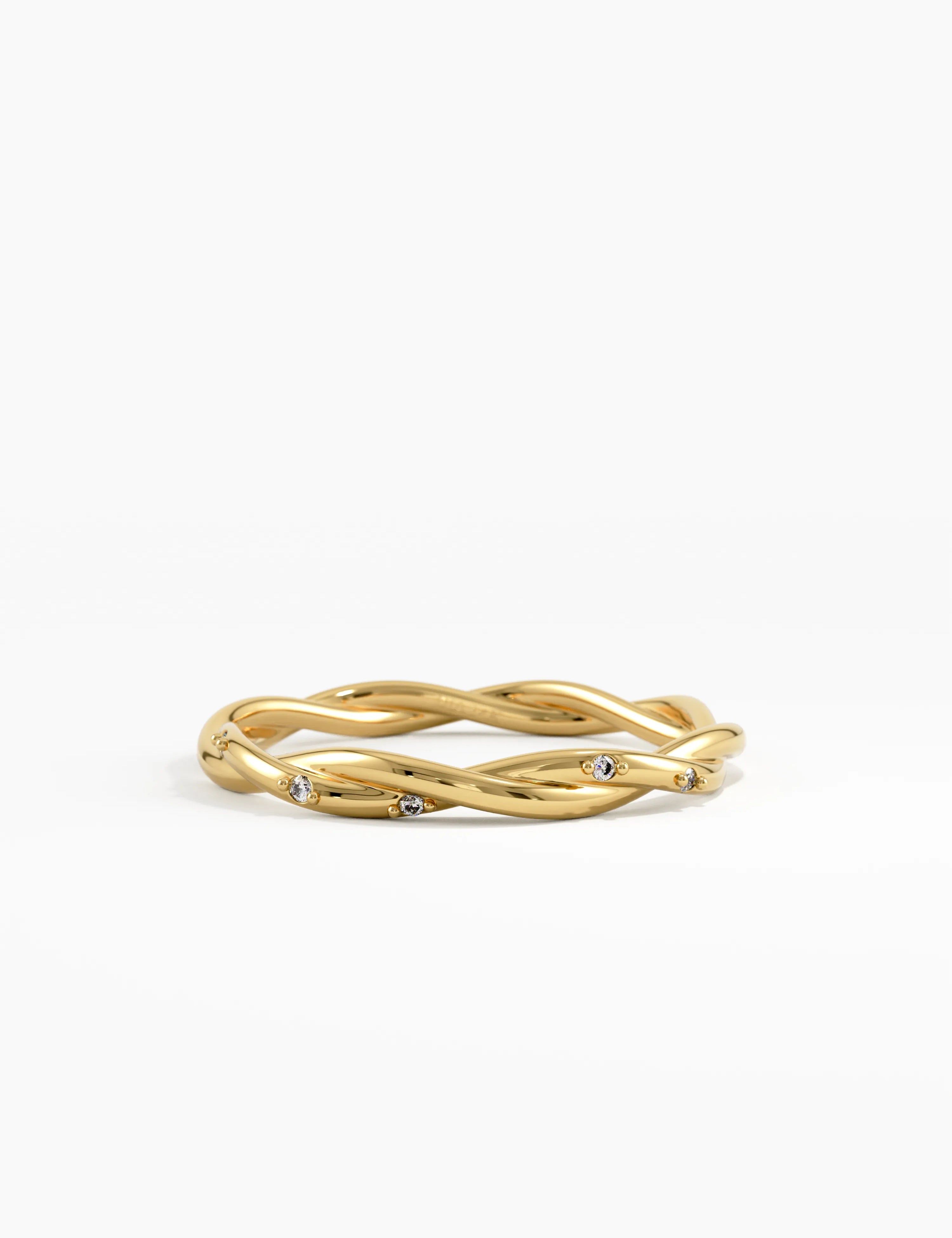 Twist Stacking Ring, solid gold ring | DiaFifth