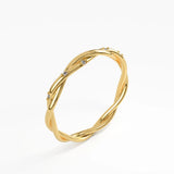 Twist Stacking Ring, solid gold ring, view 5 | DiaFifth