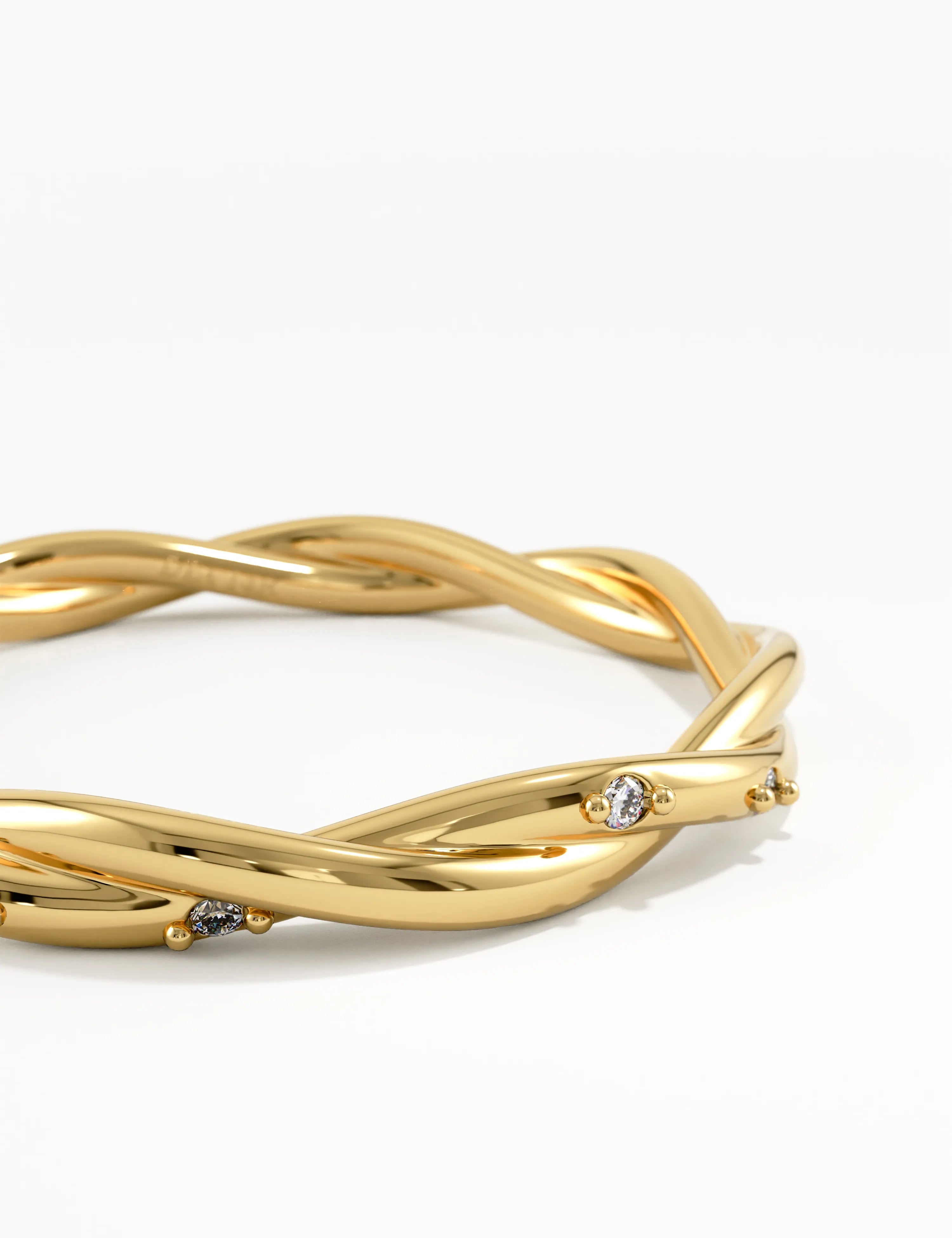 Twist Stacking Ring, solid gold ring, view 2 | DiaFifth