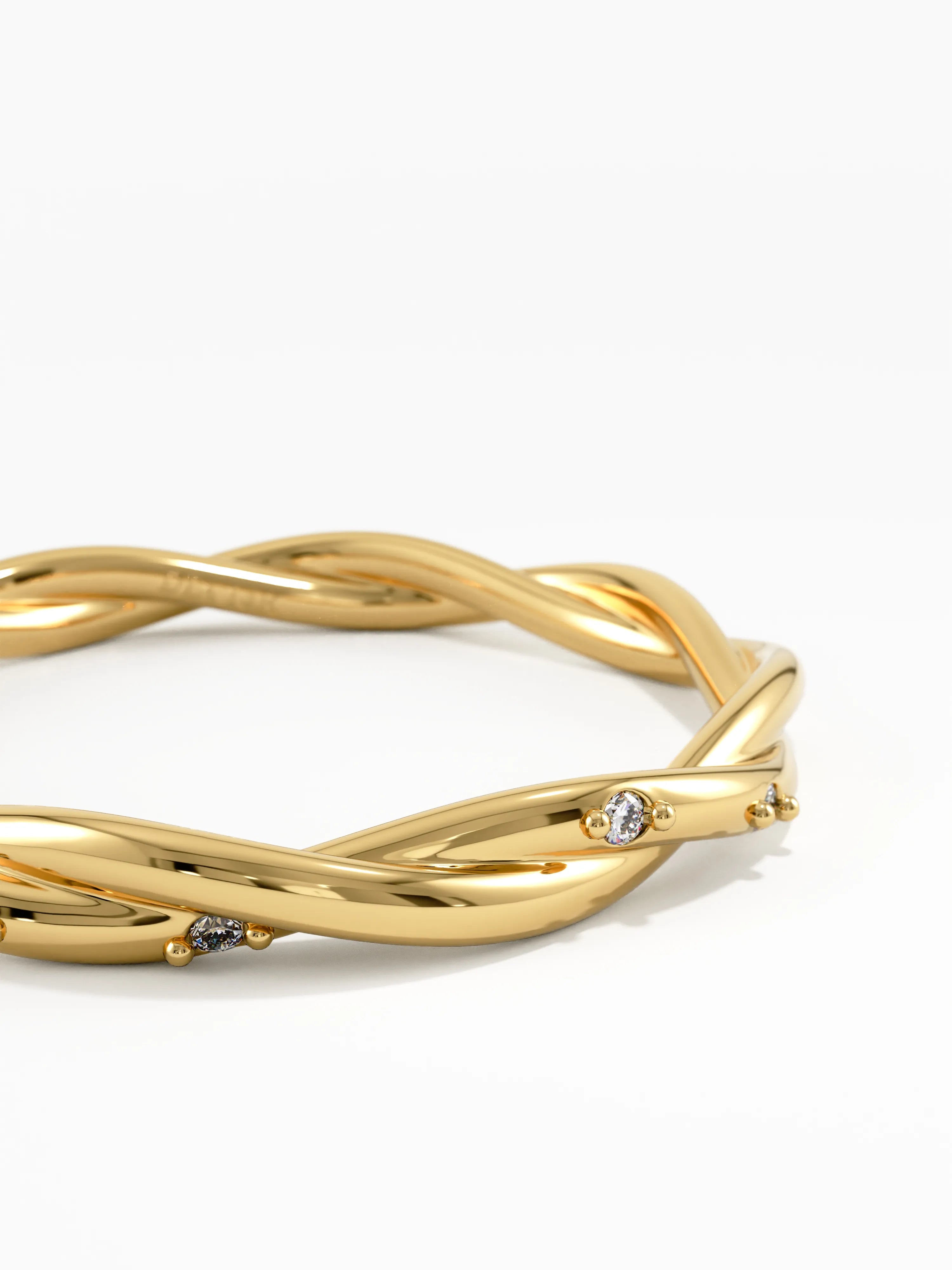 Twist Stacking Ring, solid gold ring, view 2 | DiaFifth