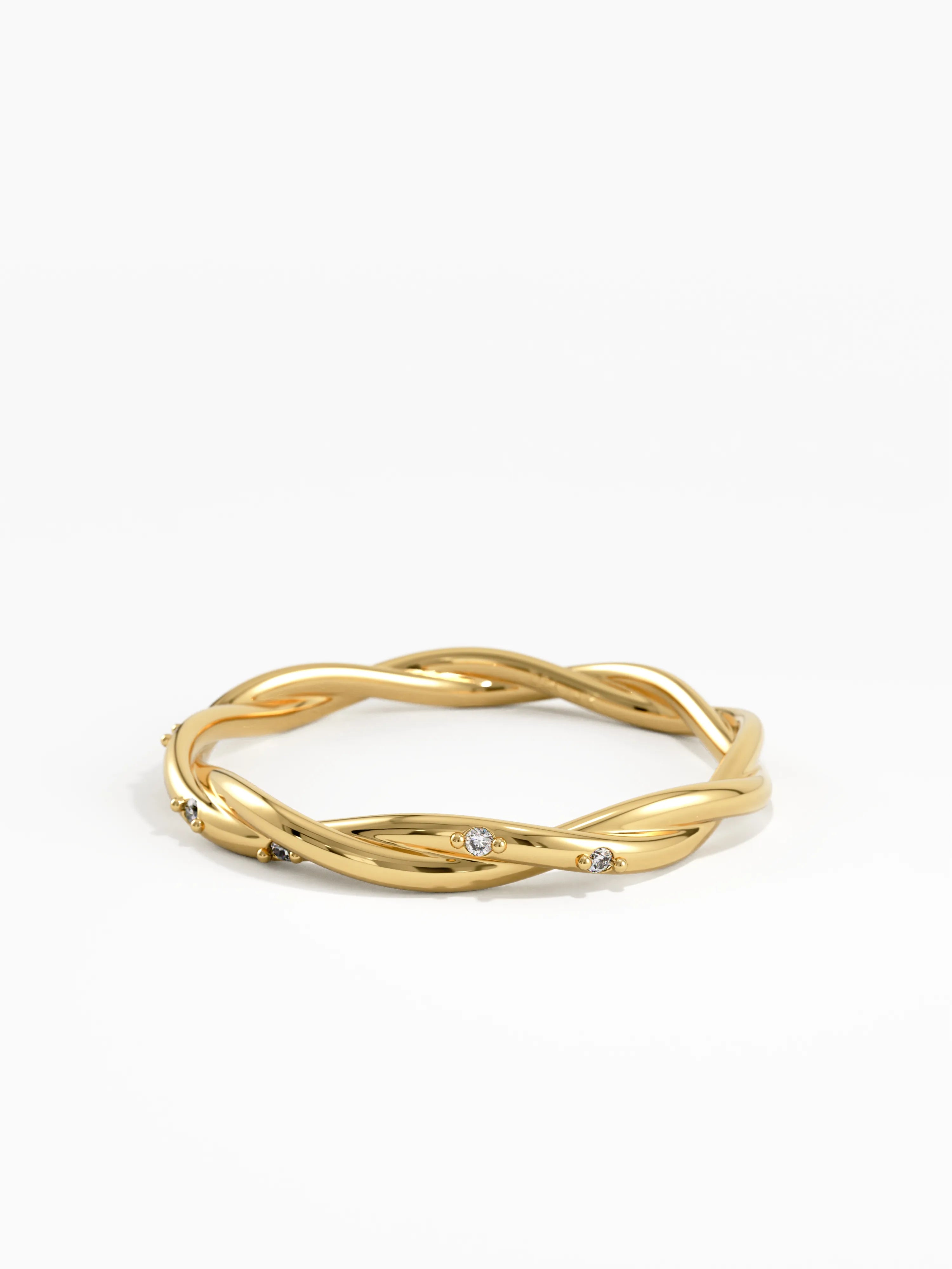 Twist Stacking Ring, solid gold ring, view 4 | DiaFifth