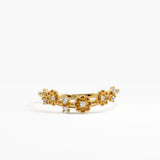 Flower Curve Ring, solid gold ring | DiaFifth