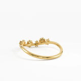 Flower Curve Ring, solid gold ring, view 4 | DiaFifth