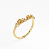 Flower Curve Ring, solid gold ring, view 5 | DiaFifth