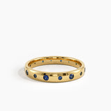 Flush Set Sapphire Band, solid gold ring, view 8 | DiaFifth