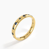 Flush Set Sapphire Band, solid gold ring, view 5 | DiaFifth