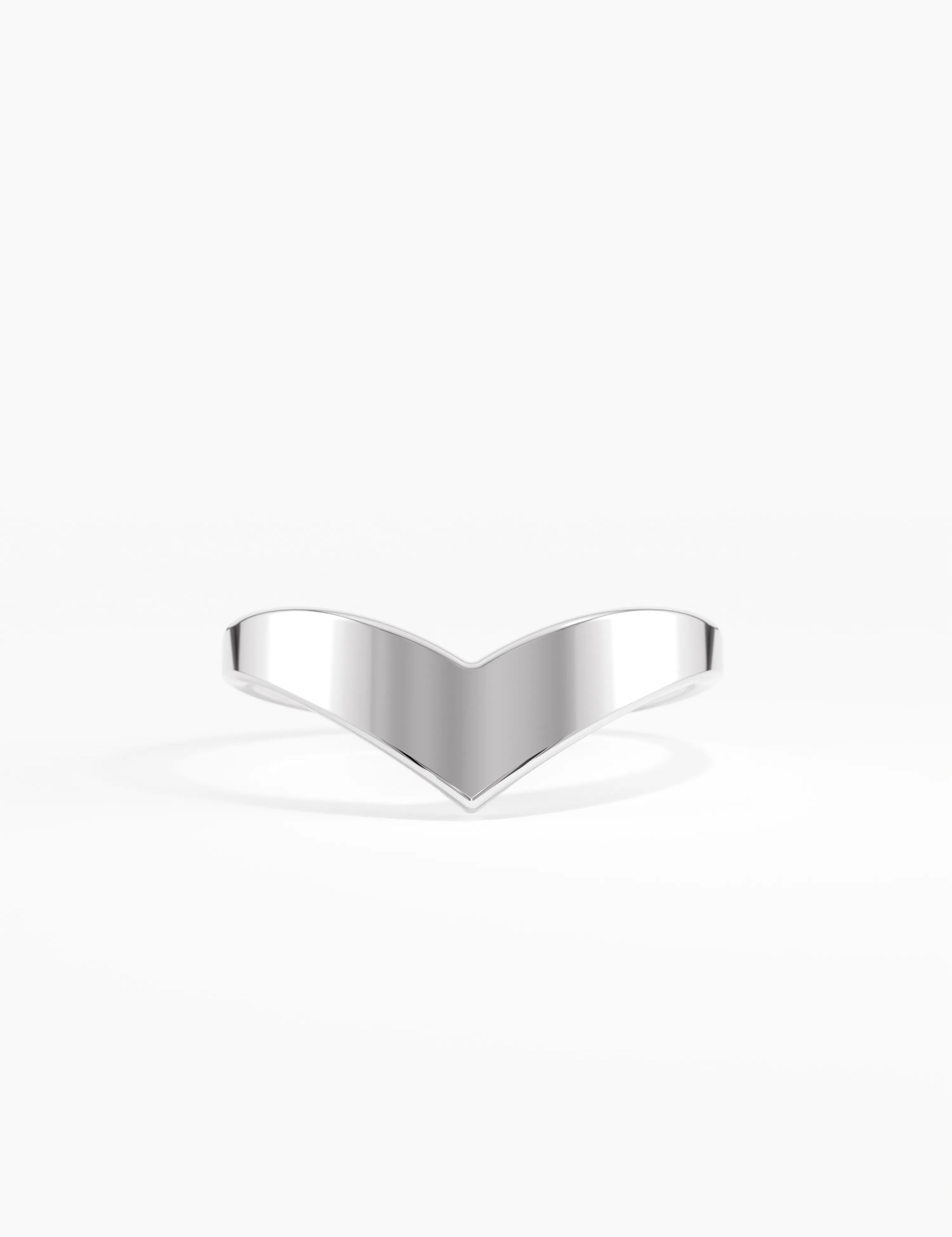Chevron Curve Ring, solid gold ring, view 7 | DiaFifth