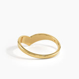 Chevron Curve Ring, solid gold ring, view 8 | DiaFifth