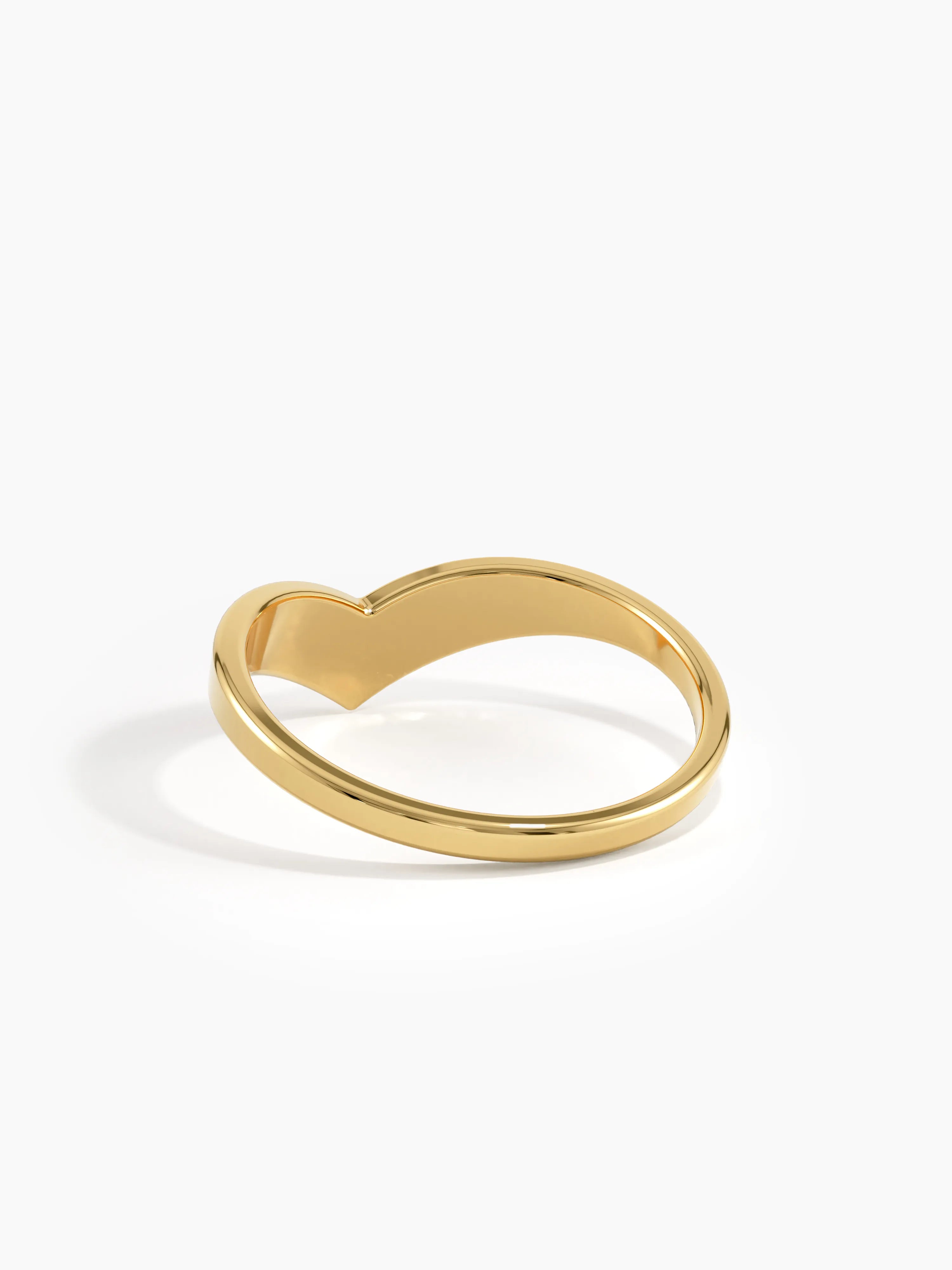 Chevron Curve Ring, solid gold ring, view 8 | DiaFifth