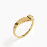 Chevron Curve Ring, solid gold ring, view 5 | DiaFifth