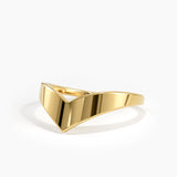 Chevron Curve Ring, solid gold ring, view 4 | DiaFifth