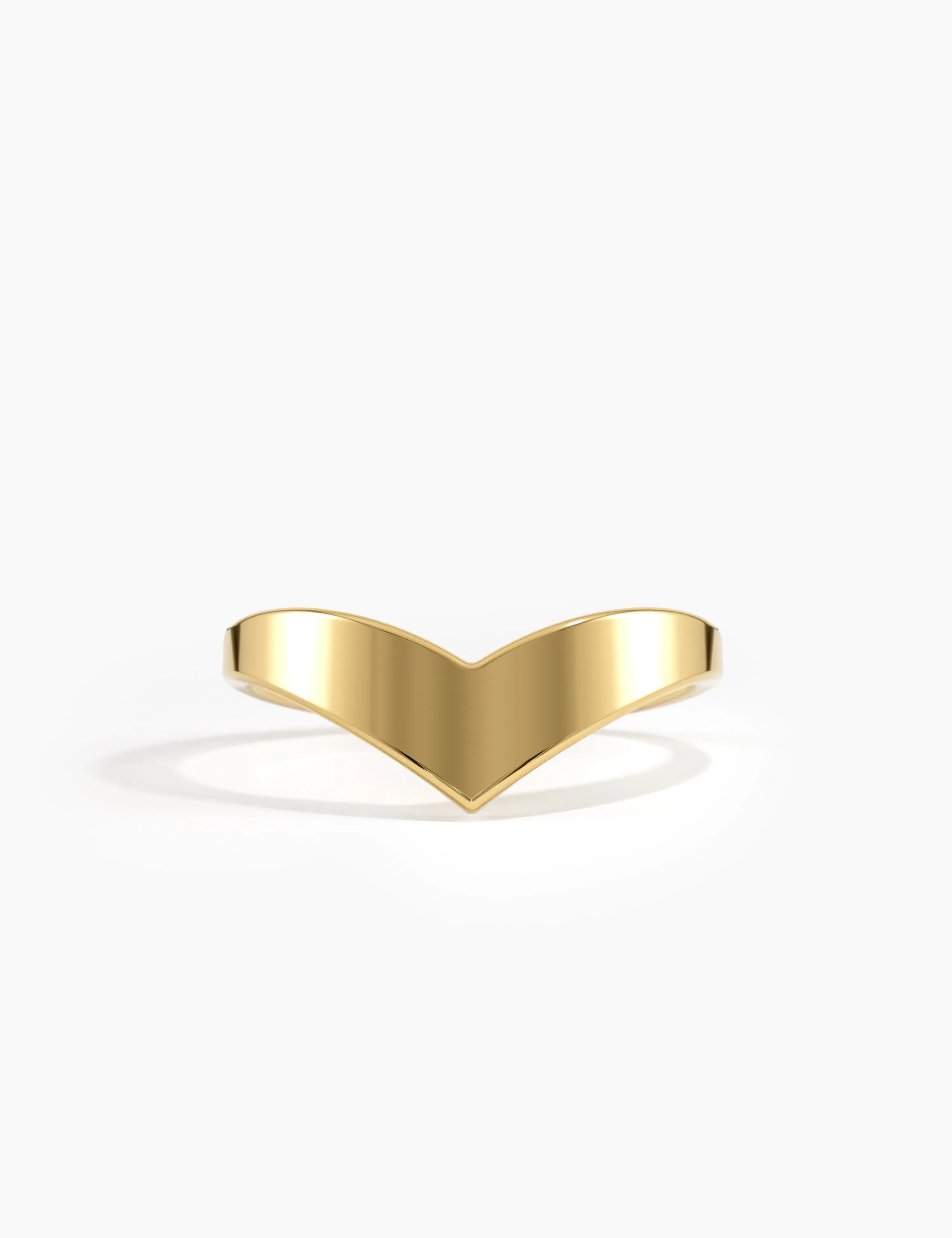 Chevron Curve Ring, solid gold ring | DiaFifth