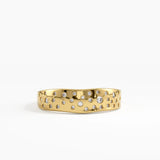 Scattered Diamond Ring, solid gold ring | DiaFifth