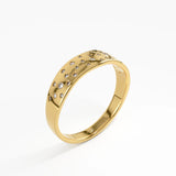 Scattered Diamond Ring, solid gold ring, view 5 | DiaFifth