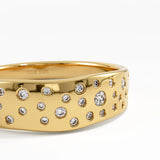 Scattered Diamond Ring, solid gold ring, view 2 | DiaFifth