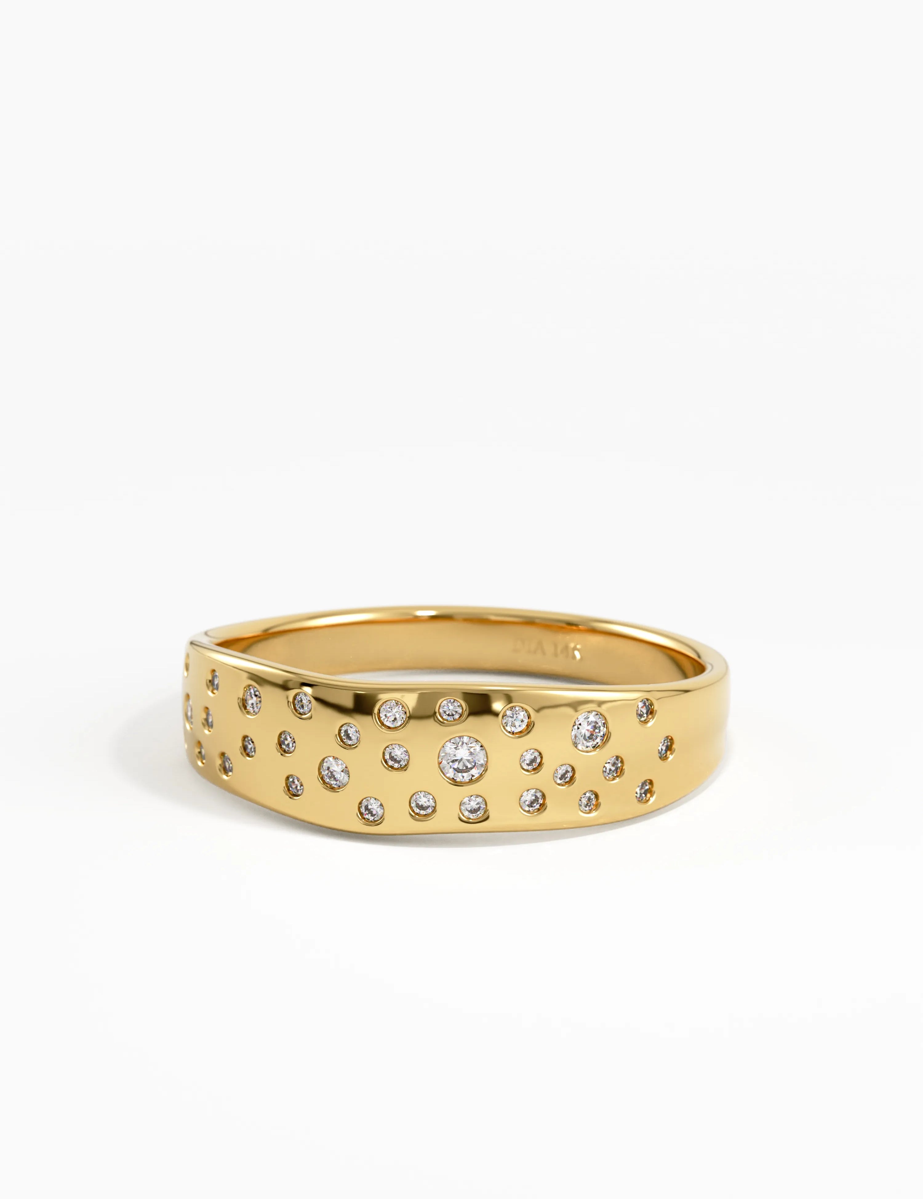 Scattered Diamond Ring, solid gold ring, view 8 | DiaFifth
