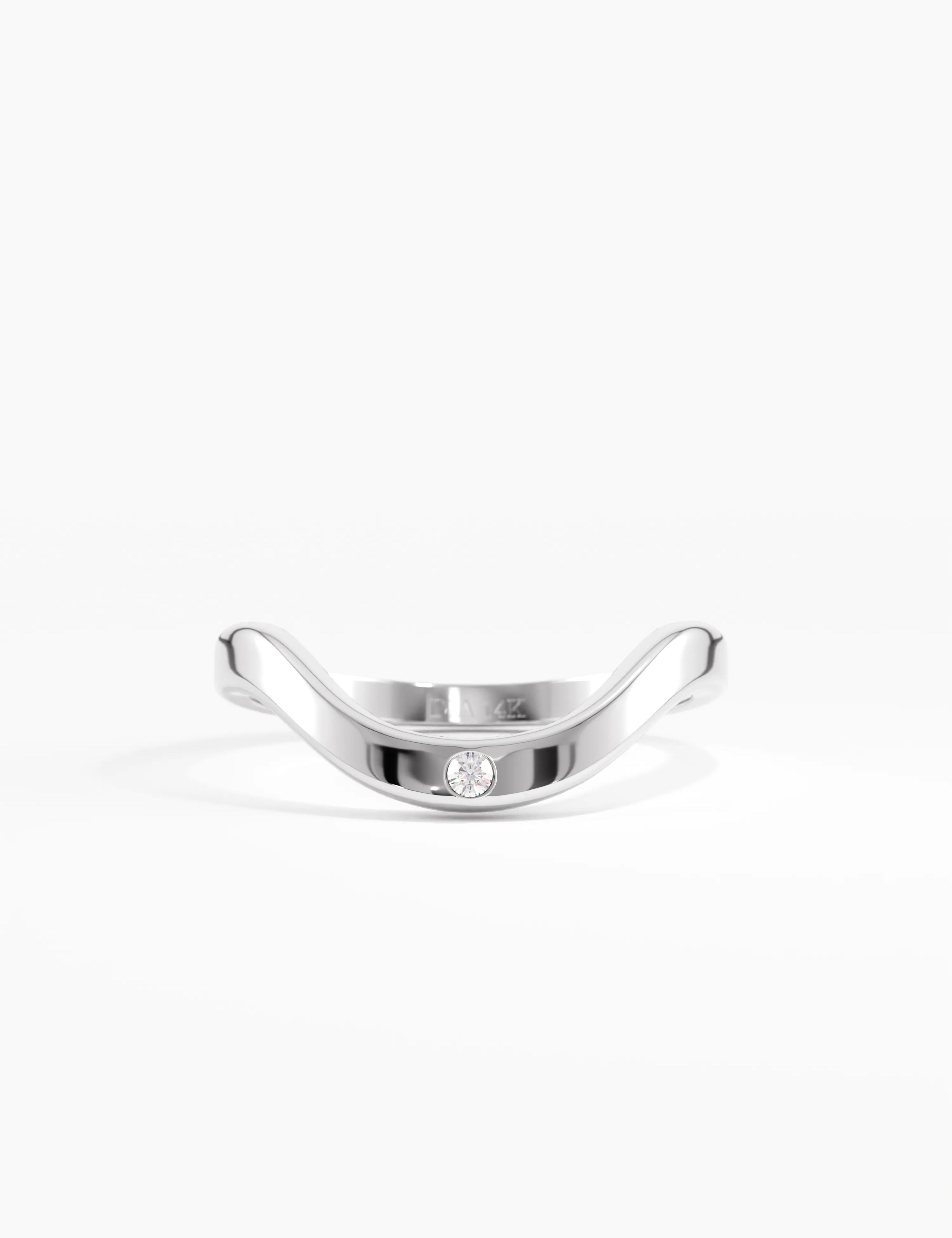 Solo Curve Ring, solid gold ring, view 7 | DiaFifth