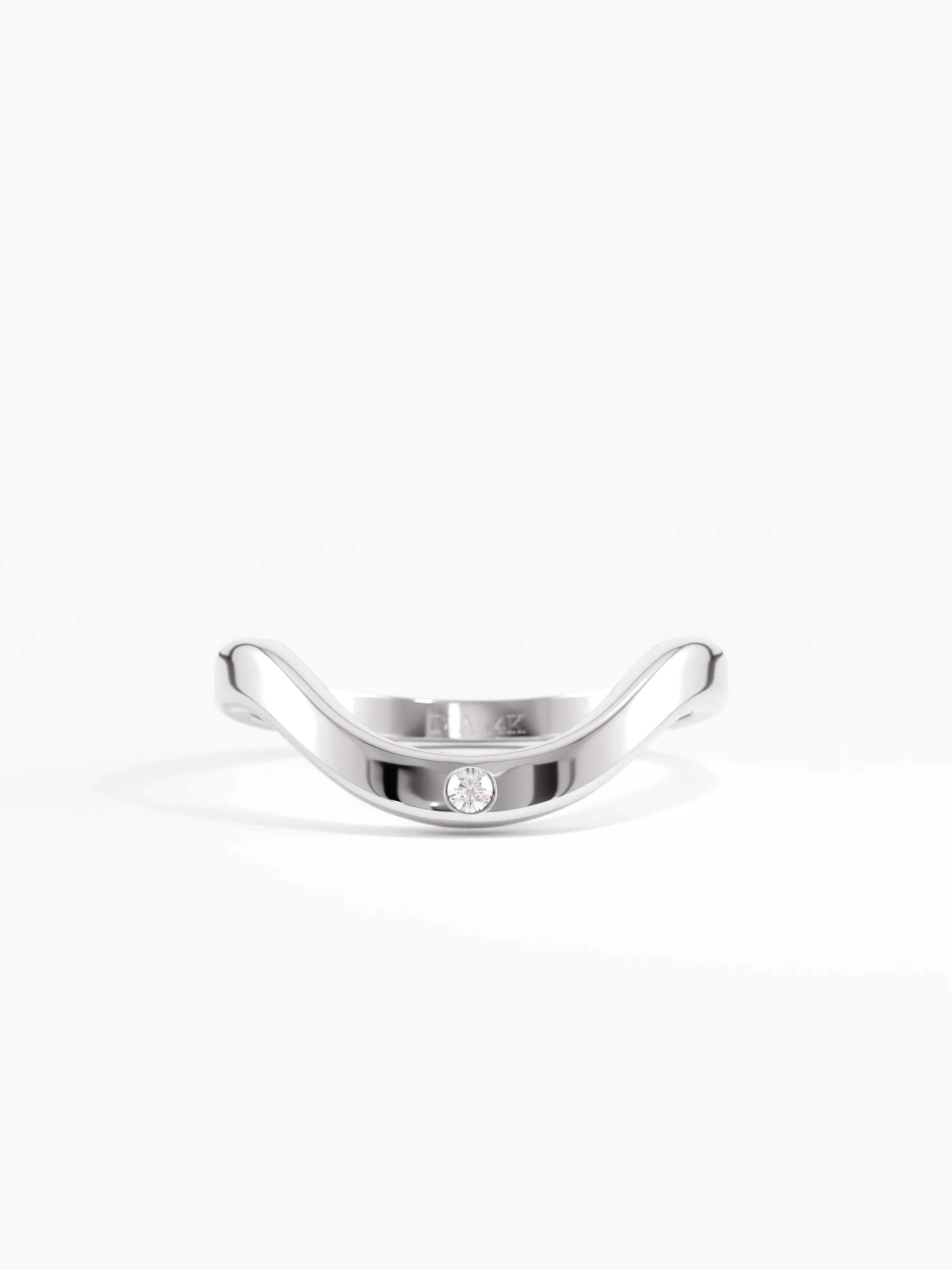 Solo Curve Ring, solid gold ring, view 7 | DiaFifth