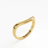 Solo Curve Ring, solid gold ring, view 5 | DiaFifth
