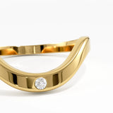 Solo Curve Ring, solid gold ring, view 2 | DiaFifth