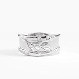 Wavy Leaf Statement Band, solid gold ring, view 7 | DiaFifth