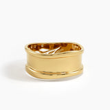 Wavy Leaf Statement Band, solid gold ring, view 8 | DiaFifth