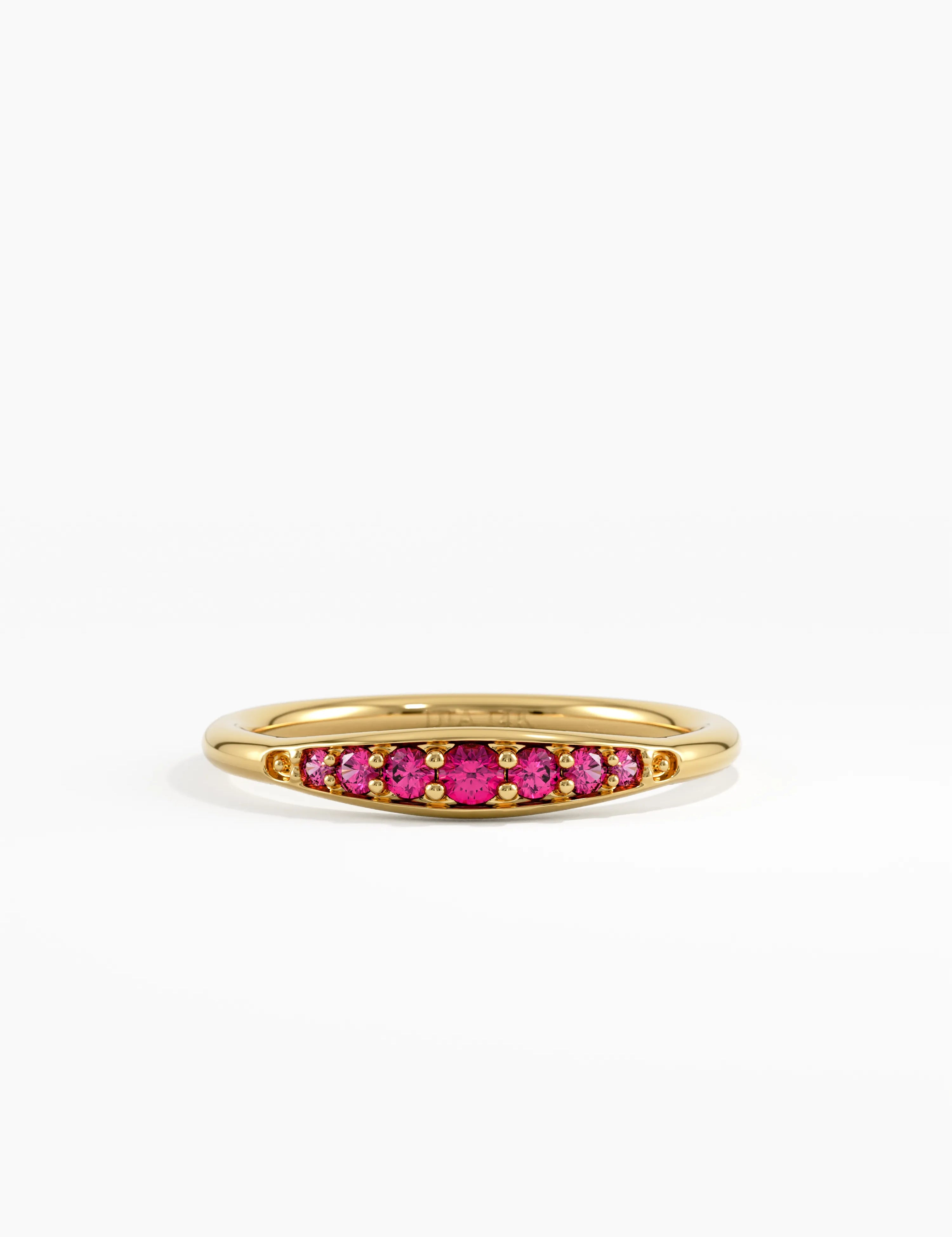 Ruby Stacking Ring, solid gold ring | DiaFifth