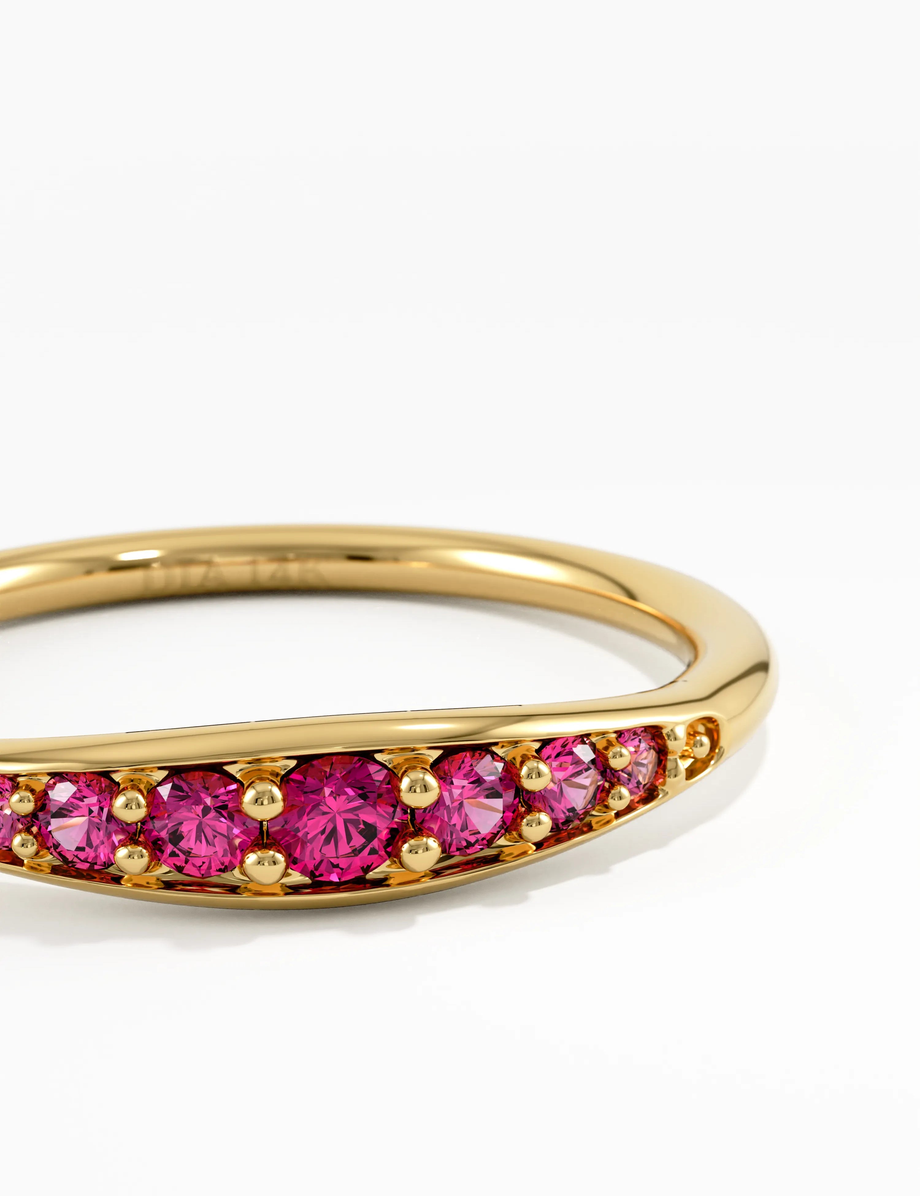 Ruby Stacking Ring, solid gold ring, view 2 | DiaFifth
