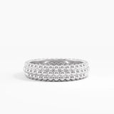 Bold Beaded Wedding Band, solid gold ring, view 7 | DiaFifth