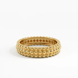 Bold Beaded Wedding Band, solid gold ring, view 8 | DiaFifth