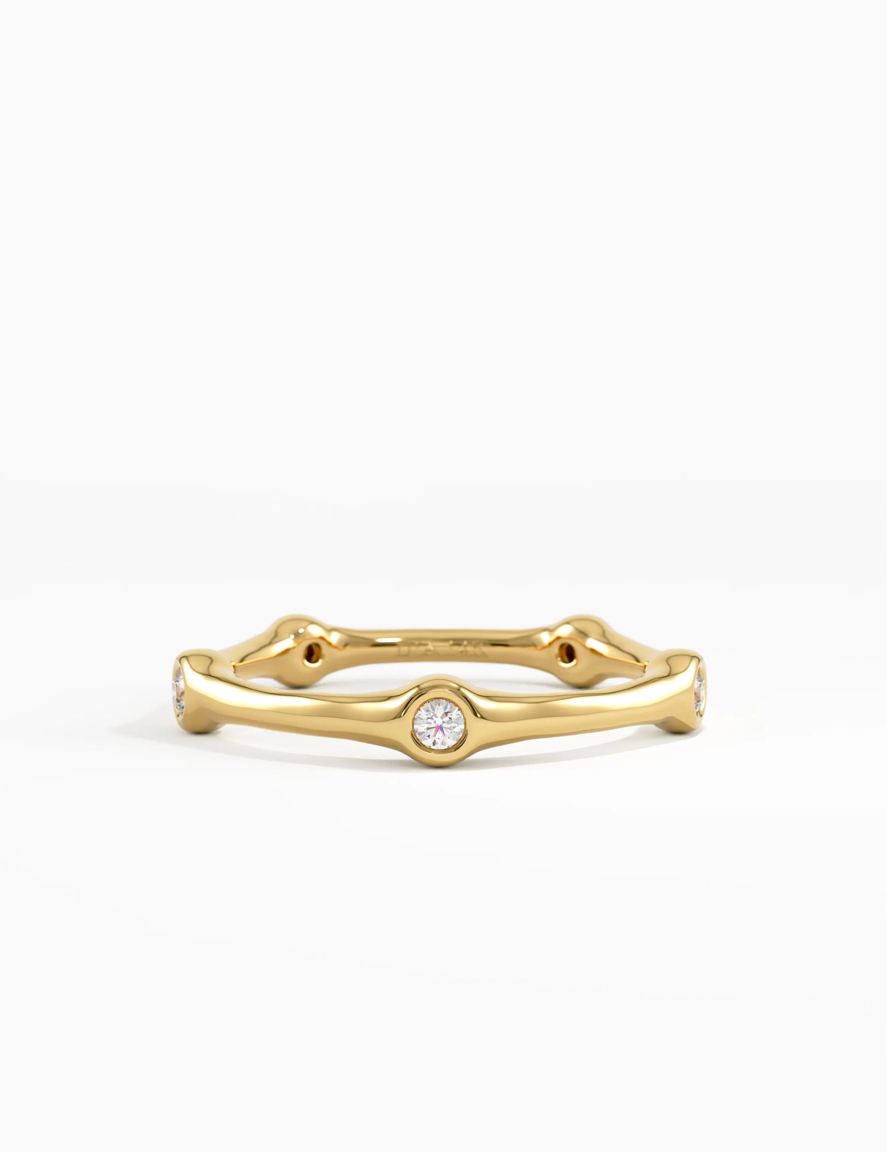 Bone Stacking Ring, solid gold ring | DiaFifth