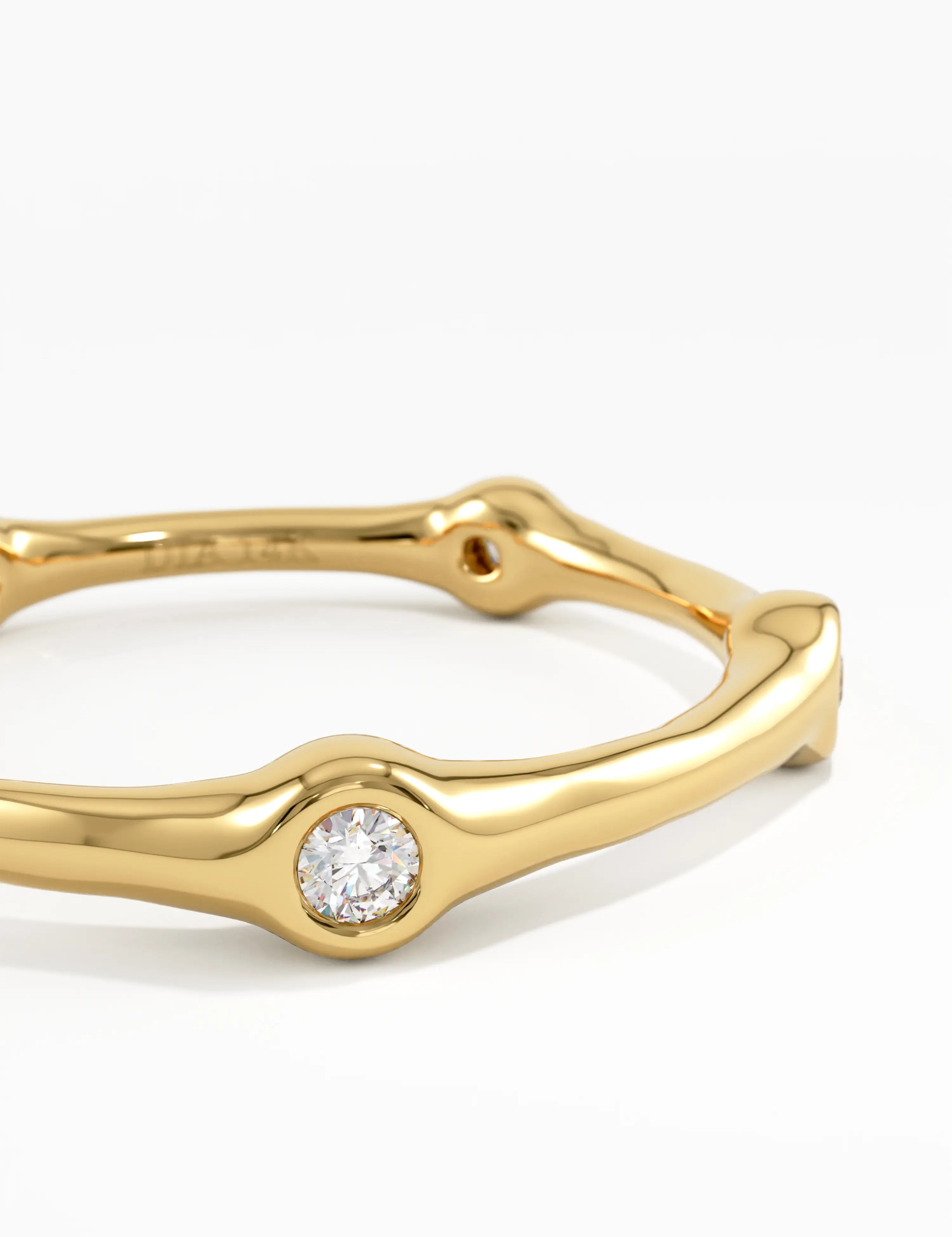 Bone Stacking Ring, solid gold ring, view 2 | DiaFifth