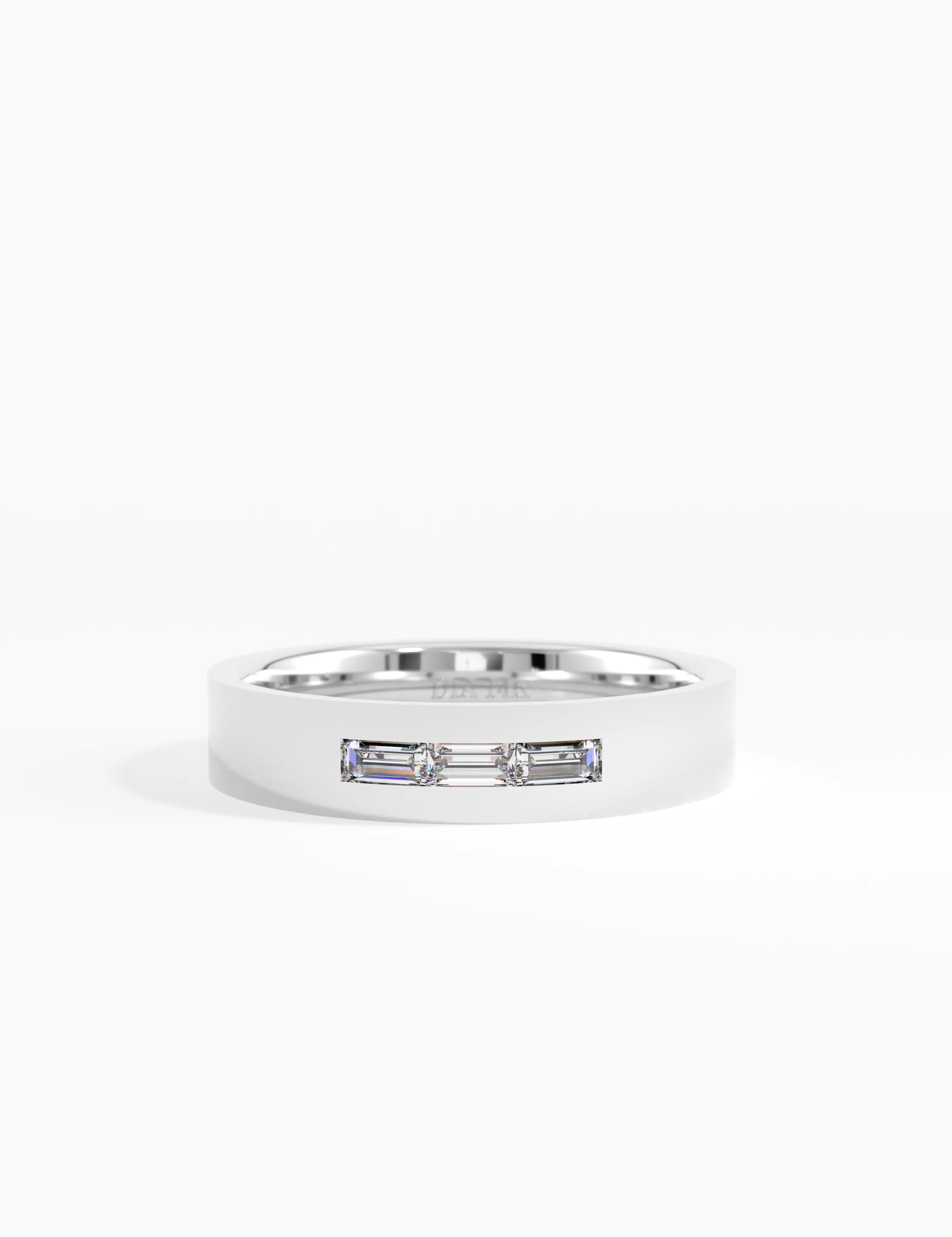 Diamond Baguette Wedding Band, solid gold ring, view 7 | DiaFifth