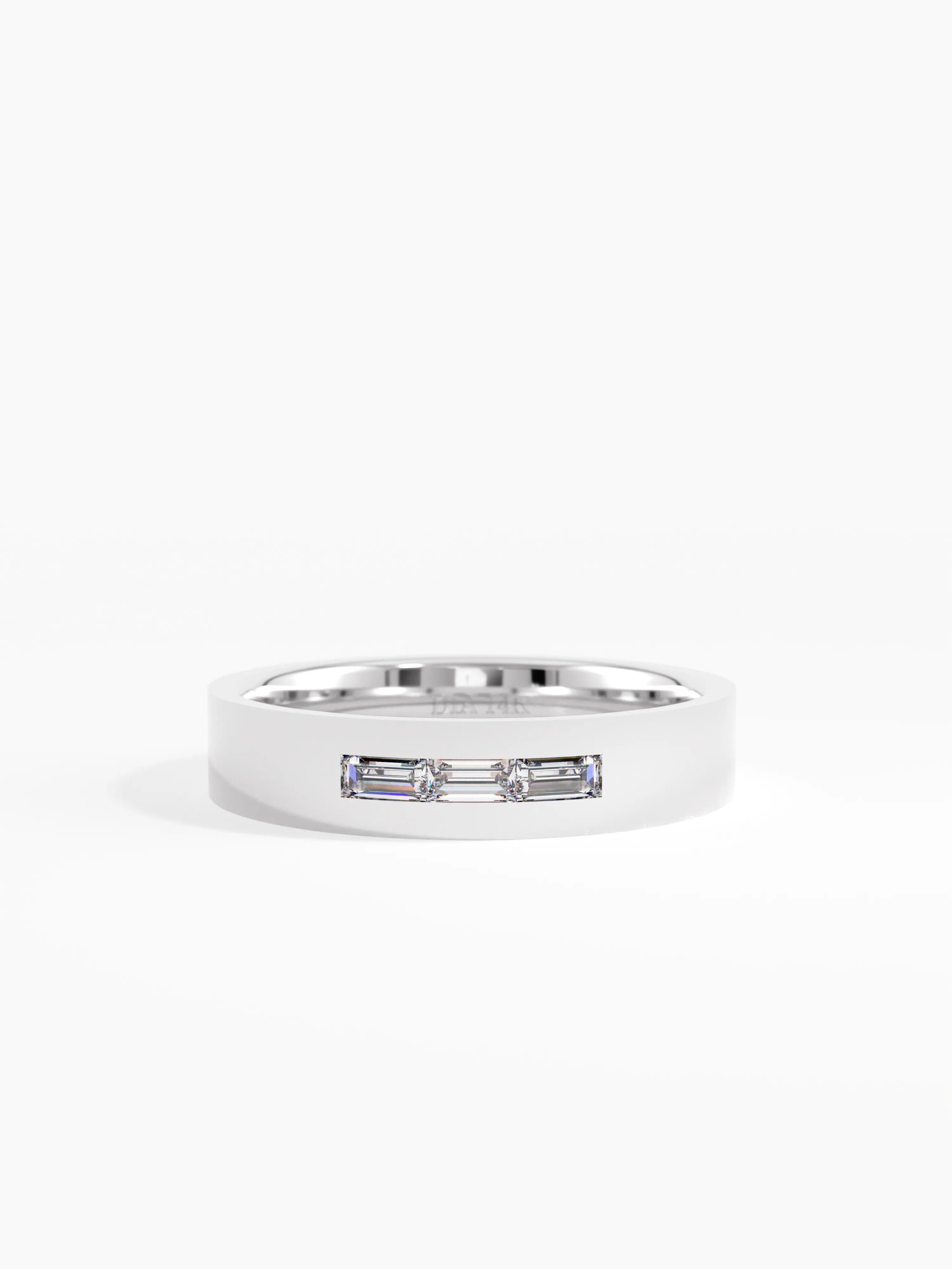 Diamond Baguette Wedding Band, solid gold ring, view 7 | DiaFifth
