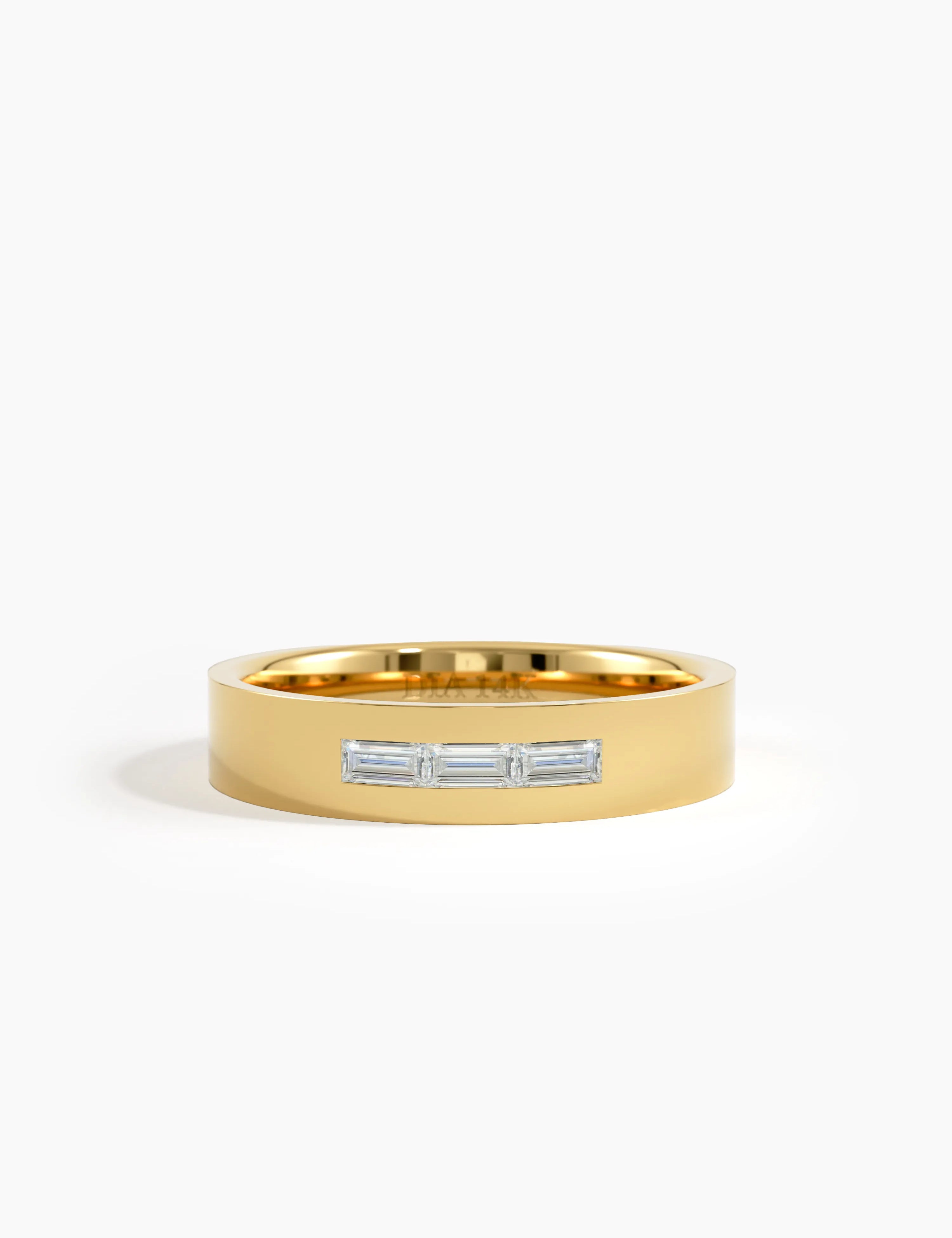 Diamond Baguette Wedding Band, solid gold ring | DiaFifth