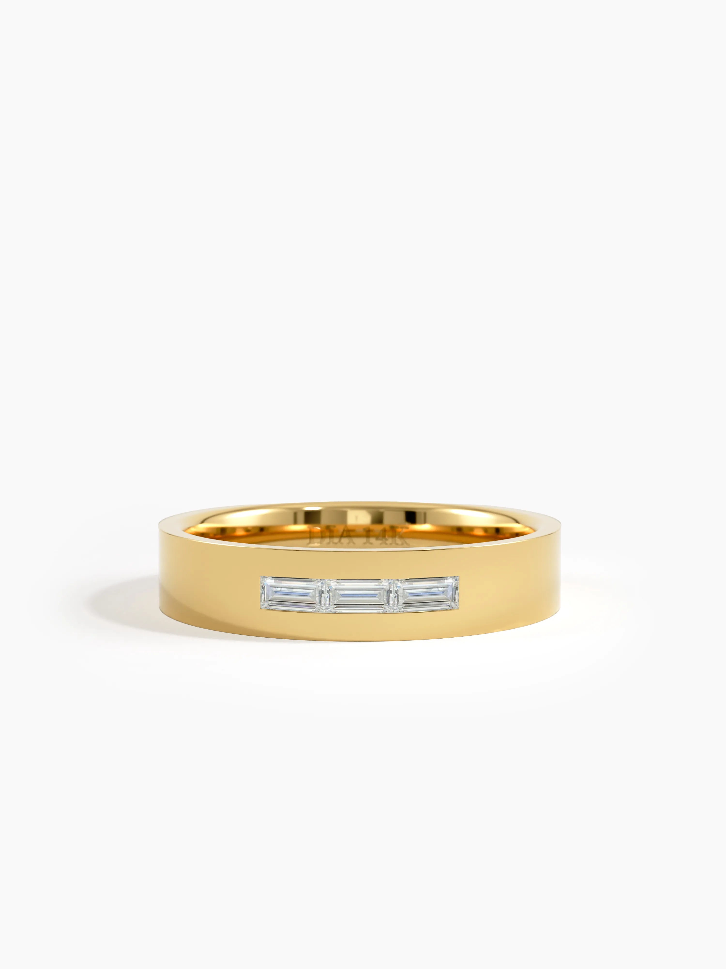 Diamond Baguette Wedding Band, solid gold ring | DiaFifth