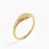 Minimal Signet Ring, solid gold ring, view 5 | DiaFifth