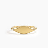 Minimal Signet Ring, solid gold ring | DiaFifth