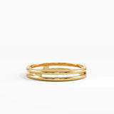 Double Band Stacking Ring, solid gold ring | DiaFifth